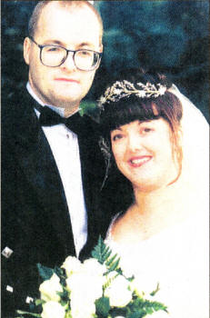 Stephen and his wife Janine on their wedding day.