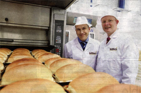 At Miller's Traditional Bakery's new 16,000 square foot state-of-the-art production facility in Belfast is left Martin Millar, Managing Director at Miller's Bakery and Paul Millar, Associate Director in Business Banking at Bank of Ireland
