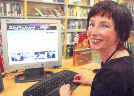 Julie Reid of Lisburn Library at the new Digital Film Archive in the Lisburn Library. US3108-106A0