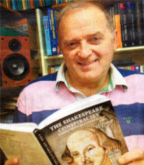 <b>Brian McClinton</b> with a copy of his book The Shakespeare Conspiracies. - all-th7