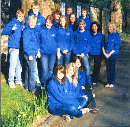 Sitting Down L-R - Sarah Cardwell, Kelsey Wilson, Natalie Hawe. Front Row L-R - Patricia Evan, Joanne Hawe, Danielle Spence, Emma Russell, Nicola Williams, Zoe Spence. Back Row L-R - Charlie McKeown, Jamie Owens, Selina Dunsmore, Lisa Armstrong, Gordon Armstrong and Jack Carlisle Missing from the photo is Jackie Moore.