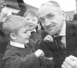 Barry with pupil Andrew Huff at the opening ceremony. Photo by Simon Graham/Harrison Photography.