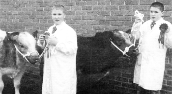 Present-day members Gregory Hamill and Campbell Ward with awards for beef cattle judging at the YFC championships 2007.