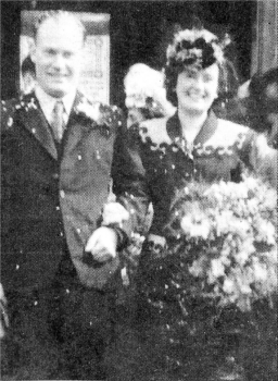 Mr and Mrs T Hanthorne on their wedding day, March 27 1948.