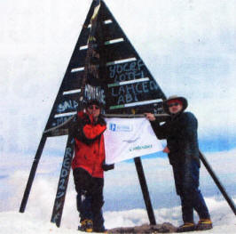 Roger Duncan and Simon Ball at the top of Jebel Toubkal in Morocco.