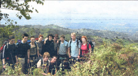 Friends' pupils reach the summit on the- trekking phase or tae expedition.