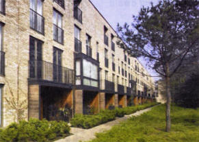 A terrace of homes in the Cambridge development