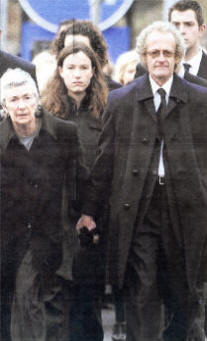 James Magee's mother Freda, father Bawn, twin sister Sarah and younger sister Rachel make their way into Dromore Cathedral for the funeral on Wednesday.