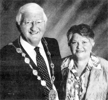 The new Mayor of Lisburn Councillor Ronnie Crawford and the Mayoress Mrs. Jean Crawford. Photo John Harrison.