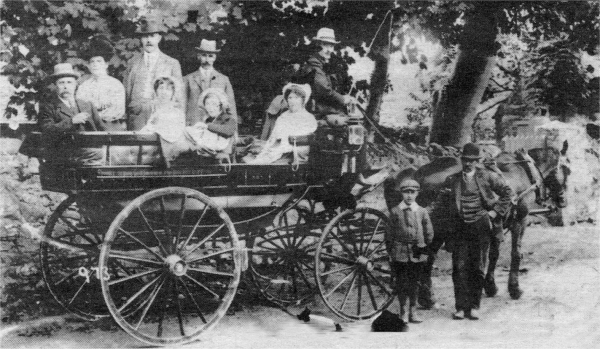 The tourists enjoying their carriage tour of the Isle of Man.