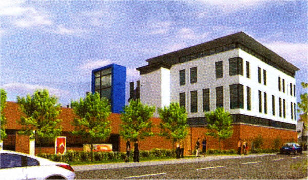 How the new building will look when it's completed in 2010