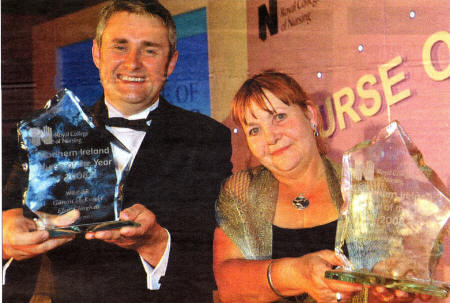 Garvin McKnight and Elsie Clinghan, winners of the RCN Northern Ireland Nurse of the Year Award 2008. Garvin and Elsie fought off competition from six other finalists to receive the award.