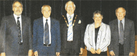 Lisburn Deputy Mayor Ronnie Crawford presented the certificates at the Lisburn City campus of the Northern Ireland Piping and Drumming School's recent presentation. US2008-Pipers Laurelhill