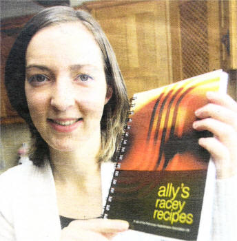 Ally Whan with her book Ally's Racey Recipes. US4508-119A0