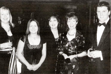 Saintfield High School Principal Ms. Vivien Watt (centre) with colleagues Miss Sarah-Lucy Hynds, Miss Rebecca Herron, Mrs. Mary Sore (Vice-Principal) and Mr. Mark Elliott at the Charity Ball in the Hilton Hotel