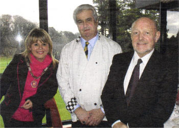 Angelo Marano with the president of the Rotary Club of Lisburn Sand McCabe and vice president John Mcllroy.