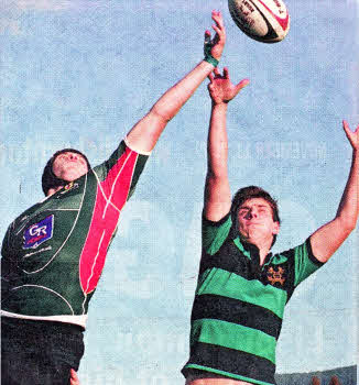 Friends' player David McGuigan spoils the opposition lineout during the match against Cowichan Secondary School in which Friends' won 42-3.