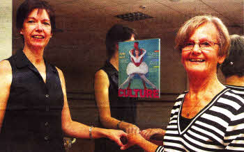 Jennifer Bullick-Hall and Fiona Campbell with the front cover of the Sunday Times' Culture magazine featuring Melissa Hamilton. US3809-11OAO