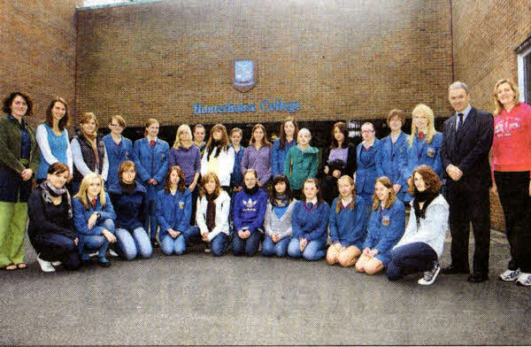 Hunterhouse Staff and pupils pictured with Visitors from Germany visiting the school as part of a student exchange scheme. US4109-105A0 Picture By: Aidan O'Reilly