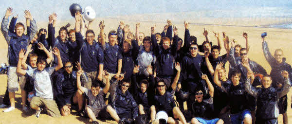 Wallace pupils in the Namib Desert during their recent rugby tour to South Africa and Namibia.