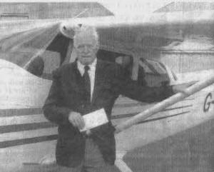 Councillor William Ward pictured in 1973 at his single engine prop Cessna 150.