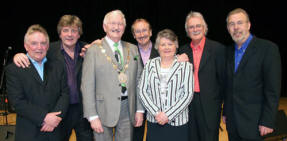 Councillor Ronnie Crawford (Mayor) and Mrs Jean Crawford (Mayoress) pictured with George Jones’s Club Sound.