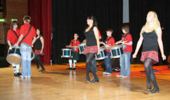 The Irish Dancing Divas and Young Drums on stage at the Island hall.