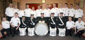 Shankill Road Defenders (Belfast) with conductor David Thompson (seventh from left in back row).