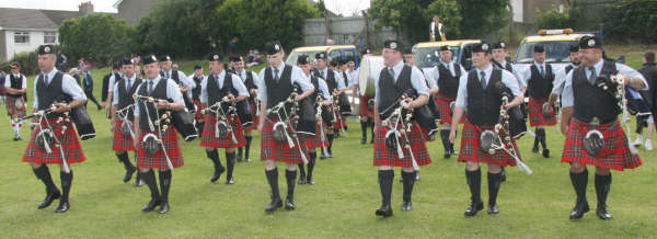 Ballycoan Pipe Band enter the arena for their final performance in the Grade 1 event of the All Ireland Pipe Band Championships in Lisburn last Saturday (4th July).