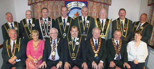 Lisburn Royal Black District Chapter No 1 Office bearers and special guests pictured at the Pre-Demonstration Dinner in Magheragall Parish Church Hall last Friday evening (21st August) 