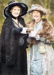 Visitors to the Prima Gusto restaurant on Harry's Road got a surprise to see Hazel Collins and Gertie Reid dressed in Victorian costumes. The pair were promoting a special St Patrick's Day evening at the Village Centre, Hillsborough, entitled 'Corsets, Claret and Cuisine' in aid of War on Want, which will a wine lecture, cookery demonstrations and a Victorian fashion show. US0809-503cd