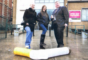 At the launch of Lisburn City Council's (LCC) 'Take the First Step' campaign to encourage young people to stop smoking were students from South Eastern Regional College Lisburn Campus with Alderman Paul Porter, Chairman of LCC's Environmental Services Committee