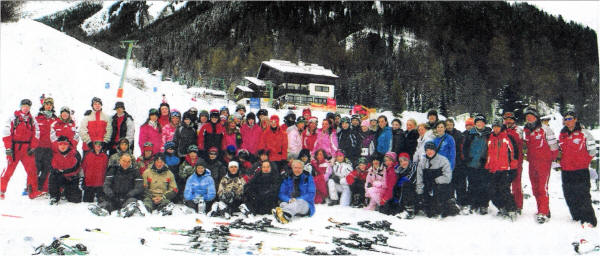 Students from Laurelhill Community College on the slopes in Austria.