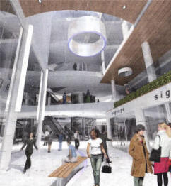An artist's impression of how Bow Street Mall's interior will look if the major expansion plan gets the go ahead.