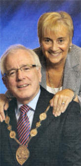 The newly elected Mayor, Councillor Allan Ewart and his wife, Mayoress Mrs Denise Ewart, following Monday's Lisburn City Council AGM.