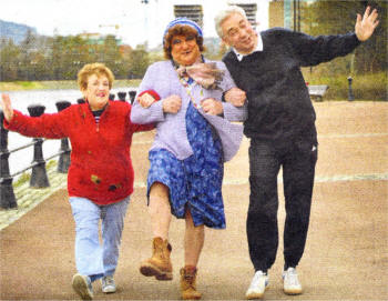 Local celebs Paul Clark, Olivia Nash and May McFetridge encourage walkers to put their best foot forward and come out for the hospice walks on Saturday March 28 to Saturday April 4.