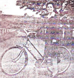 A photograph of Margery as a young girl on her bicycle which appeared in the Star along with her story 'Stark Reality.