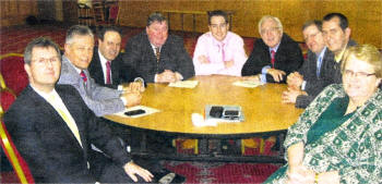 The DUP councillors with Peter Robinson and Nigel Dodds 