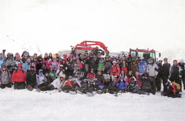 Pupils from Friends' school enjoying their skiing at the Solden resort in Austria.