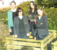 Leaf composters have been sited in the wildlife garden.