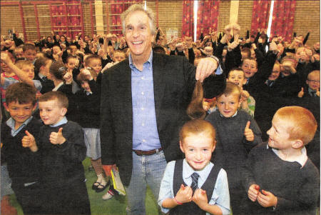 Henry Winkler, aka The Fonz, at the Good Shepherd Primary School last week