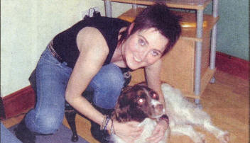 Joni Crowe and her pet dog Pongo.
