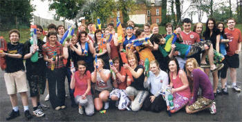 Upper Sixth students at Wallace high who enjoyed their final day of school before starting study leave. US2109-103A0