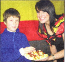 Spanish Teacher Marie Cherry with John Gordon from Dromore Primary at Wallace High's recent open Day.