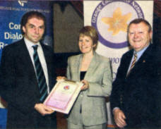 Youth Justice Agency Chief Executive Bill Lockhart with staff of Lisburn Youth Justice Agency US0809-104A0