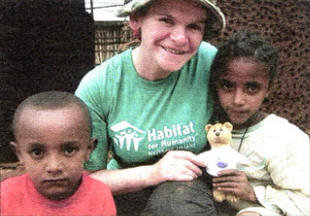Olivia with some of the children in the city of Debre Markos, Ethiopia.