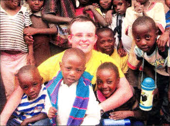 Andrew Magee with children from Zambia
	