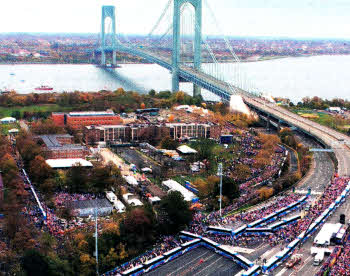 The New York Marathon start line.