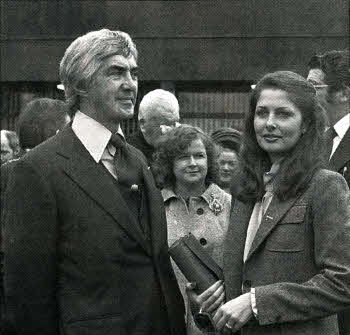 John and Christina De Lorean at the launch of the De Lorean car factory.