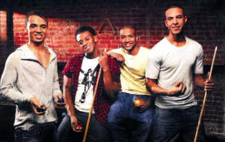 JLS; from left, Aston Merrygold, whose family hail from Dunmurry, 0ritse Williams, Jonathan '1B' Gill and Marvin Humes.